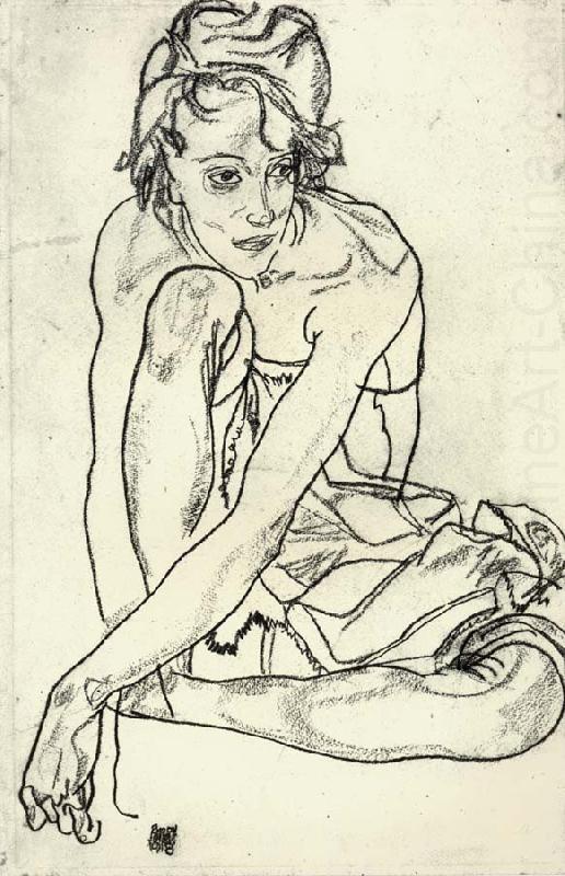 Squatting Woman, Egon Schiele